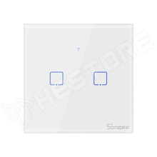 SONOFF-TX-T2-EU-2CH / Sonoff TX T2 wireless, WiFi falikapcsoló + 433MHz, fehér, 2 csatorna (IM190314941-T2EU2C / ITEAD)
