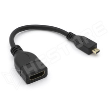 RPI5-MHDMI-BK / Raspberry Pi 5 HDMI kábel, HDMI aljzat - micro HDMI dugó, 10cm, fekete