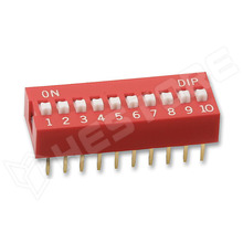 SDIP-10 / DIP kapcsoló, mini, 10 szekció (T&T Connection System Co.,Ltd.)
