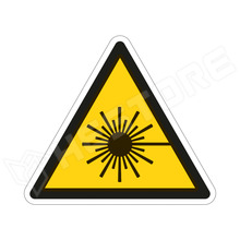 ISO7010-W004-50X43 / Lézersugár veszélye!, figyelmeztető matrica, 50 x 43mm