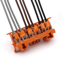 WAGO-221-500 / Szerelőlemez, WAGO 221-es sorozathoz, 4mm², DIN-35 sínre/csavaros rögzítéshez, narancssárga (221-500 / WAGO)