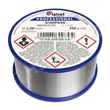 LC60-1.20/0.25 / Forrasztóón, Sn60Pb40, SW26, 1.1.2.B, ROL1, 1.2mm, 250g (Sn60Pb40 SW26/2,5% (1.1.2.B) 1.2mm 250g / CYNEL)