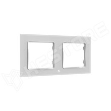 SHELLY-WF2-W / Shelly Wall Switch sorolókeret, 2-es fehér üveg előlapos (FG3800235266236 / SHELLY)
