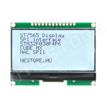 GMG12864-06D-WHB / 128x64 LCD modul, ST7565R vezérlő, fehér háttérvilágítás, fekete piexelek