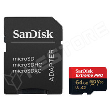 SDSQXCU-064G-GN6MA / Adathordozó, microSDXC kártya, 64GB, Class 10, U3, V30, A2 (Sandisc)