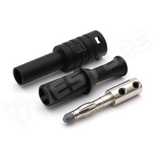 1065-N / Banándugó, 4mm, szigetelt, csavaros, 36A, 1kV AC, fekete (1065-N / ELECTRO-PJP)