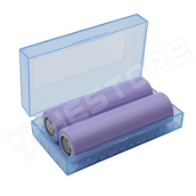 LIION-BOX-BL / Tároló doboz 2db 18650 akkumulátor számára, műanyag, kék