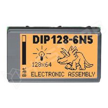 EADIP128J-6N5LATP / Grafikus LCD kijelző, FSTN Pozitív, borostyán, 128x64, LED háttérvilágítás + touch panel (ELECTRONIC ASSEMBLY)