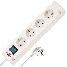 BREMOUNTA150-4-WH / Hálózati elosztó, kapcsolóval, földelt, 90°-os aljzatok, Aljzatok száma: 4, 1.5mm2, 250V AC, 1.5m, fehér (Brennenstuhl)