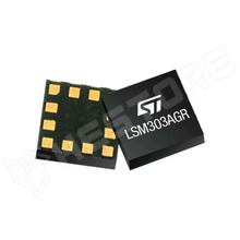 LSM303AGRTR / 3 tengelyes gyorsulásmérő és magnetométer, ±2g/±4g/±8g/±16g, ±50 gauss (STMicroelectronics)