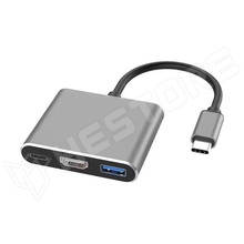 USBC-HD-USB3-PD / USB-C 3 az 1-ben adapter, HDMI 4K, USB 3.0, USB-C töltés