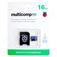 16GB MicroSD Card / 16GB MicroSDHC memóriakártya Raspberry Pi-hez, NOOBS (TS16GUSD420T-MCP / MULTICOMP PRO)