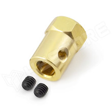 COUPLING-5-18 / Sárgaréz tengelykapcsoló, 5mm furat, 18mm hossz, 12mm átmérő