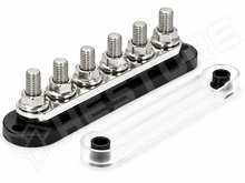 BB300-T6M10-6P-BK / Elosztó blokk (DC bus-bar), 6xM10, Műanyag fedéllel, 48V/300A DC, 300V/300A AC, fekete