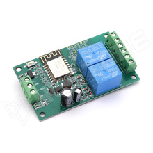 RELC-2CH-ESP12F / 2 csatornás relé modul, 5V DC / 8...80V DC, ESP-12F, WiFi, 4MB