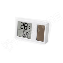 SOLAR-TEMP-RH / Digitális hőmérséklet és páratartalommérő, napelemes, LCD kijelző