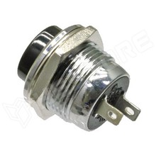 R13-507MA-BK / Nyomógomb, nyomó, OFF-(ON), SPST-NO, panelre, Ø16mm, 3A / 250V AC (SCI)