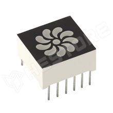 RS1514YR / LED kijelző, ventilátor forma, közös katód, 14x15mm, narancs-zöld