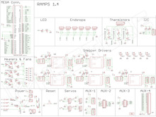 AR-MEGA-RAMPS14 / Ramps 1.4 3D nyomtató, CNC shield Arduino Mega 2560 alappanelhez