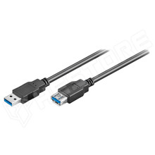 USB3.0-EXT-1.8 / Kábel, USB 3.0 toldó, 1.8m, fekete (Goobay)