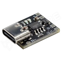TP4056-1A-PROT-USBC / Li-Ion/Li-Po töltő modul, 4.2V DC, 1A, USB-C, védelemmel