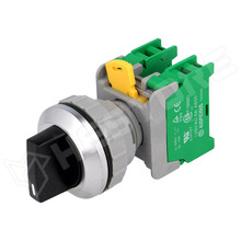 SS30-2-O-BK / Kapcsoló, forgó, 30mm, 3 stabil pozíciós, NO x2, IP65, fekete (SS30-2/O BK, 1-0-2 3POSITION / AUSPICIOUS)