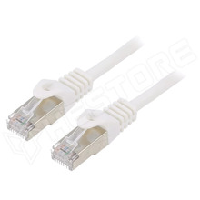 PP6-3M-W / Patch kábel, F/UTP, CAT6, sodrat, CCA, PVC, fehér, 3m, RJ45 dugó (PP6-3M/W / GEMBIRD)