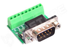 DB9-TERM-MALE / RS232/RS485 D-SUB9 átalakító modul, sorkapcsos, apa