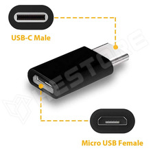 MICRO-TYPEC-BK / Adapter, micro USB-ből Type C, Fekete