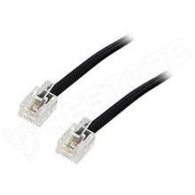 TEL-RJ11-BK-2M / Kábel, RJ11 dugó, kétoldalas, 2m, fekete (TEL-RJ11-BK/02 / BQ CABLE)