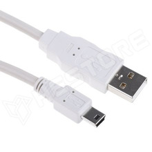LA-USB-ABM5-1WH / USB kábel, fehér, 1m, A-BM5, Mini USB