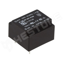 1x6V 0,35VA 230V / PCB transzformátor, kiöntött, EE20/6, 0.35VA, 230V AC, 6V, 58mA (BV 201 0128 / HAHN)