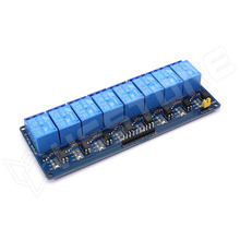 RELC-8CH-24V / Univerzális 24V relé modul, 8 csatorna, optocsatolóval, vezérlő jel: aktív alacsony