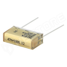 PMR209MB5470M100R30 / Zavarszűrő RC tag, 47nF, 100Ω, THT, 7.3x13x18.5mm, ±20%, RM 15.2mm (PMR209MB5470M100R30 / KEMET)