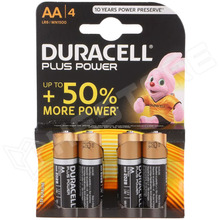 DURACELL-PLUS-POWER-AAX4 / Elem, alkáli, AA, 1.5V, nem újratölthető, 4db/bliszter (LR6 AA PLUS POWER K4 / DURACELL)