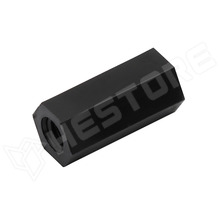 NY-M3-BB-12B / Műanyag távtartó, BB típus, M3, 12mm, fekete