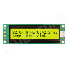 NHD-0220DZ-FL-YBW / Karakteres LCD kijelző, STN Positive, 20x2, sárga-zöld, LED háttérvilágítással (NHD-0220DZ-FL-YBW / NEWHAVEN DISPLAY INTERNATIONAL)