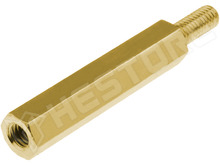 DZ-M3-KB-2806 / Réz távtartó, KB típus, M3, 28mm+6mm