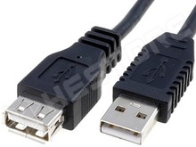 USB AF-AM/2 BK / Kábel, USB toldó, 1.8m, fekete (AK-300202-018-S / ASSMANN)