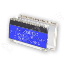 EADOGM163B-A / Alfanumerikus LCD kijelző, STN Negatív, kék, 16x3, ChipOnGlass (EA DOGM163B-A / ELECTRONIC ASSEMBLY)