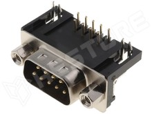 DHP9-09M 9.4 / D-SUB dugó (DB9), 9 pólusú, 90°-os, apa (DS1037-01-09MNAKSI74 / CONNFLY)