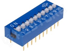 DS10 / DIP kapcsoló, mini, 10 szekció (NINIGI)