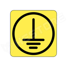 PROT-EARTH-20X20 / Védőföldelés, matrica, 20 x 20mm