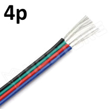 AWG22-4C-RGB / Szalagkábel, 4 erű, RGB LED szalaghoz, 22AWG / 0.34mm², 3A