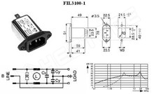 FIL3100-1 / Zavarszűrő,  PAN aljzat, 250V/1A