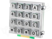 Keypad 16-12 / Billentyűzet, fém, numerikus (AK-1607-N-SSB-WP-MM / ACCORD)