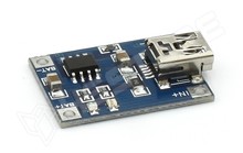 TP4056-1A-MN / 1A USB-s Li-Ion/Li-Po töltő modul, mini USB