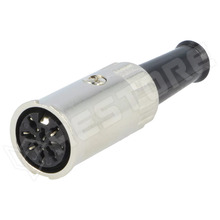 0122-08-1 / Csatlakozó, anya, DIN, 8pin, 270°, egyenes, törésgátlóval (0122 08-1 / LUMBERG)