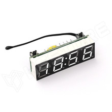 RX8025T-CVT-WH / LED-es óra, feszültség- és hőmérő modul, RX8025T / DS3231 RTC, fehér LED kijelző