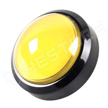 DOME-BTN-100-YE / Nyomógomb, Dóm, 100mm, LED világítás, 12V DC, műanyag, sárga
